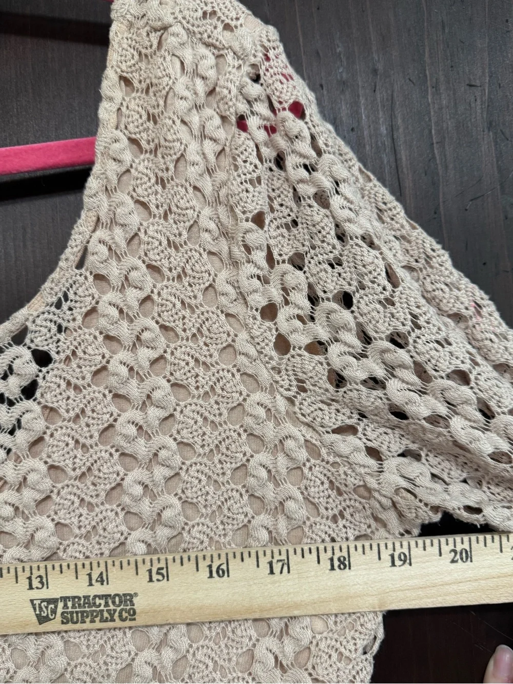 Free People Cream Crochet Bell-Sleeve Top Size Large